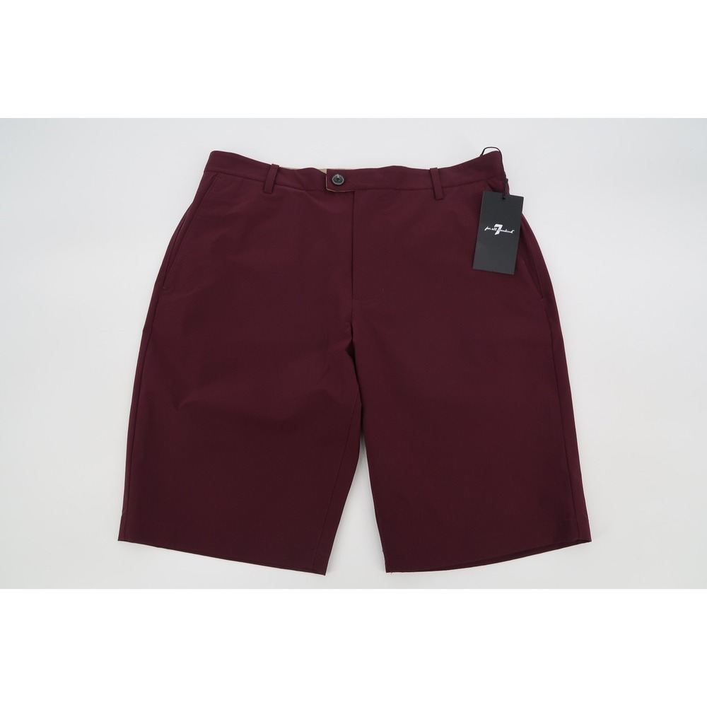 7 For All Mankind‎ Men's Burgundy Ace Chino Twill Shorts Size 30 New